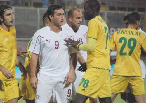 Ilijoski (#9) scored his first goal for Rapid București; photo: curentul.ro